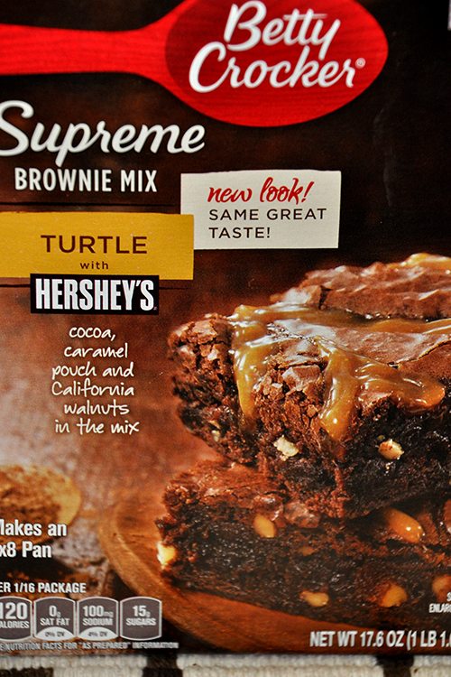 Betty Crocker Supreme Turtle Brownie Mix with Hershey's two 17.6 oz