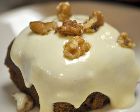 Pumpkin Bars with Cream Cheese Icing and Walnuts