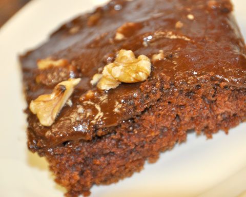 Chocolate Walnut Brownie Cake 