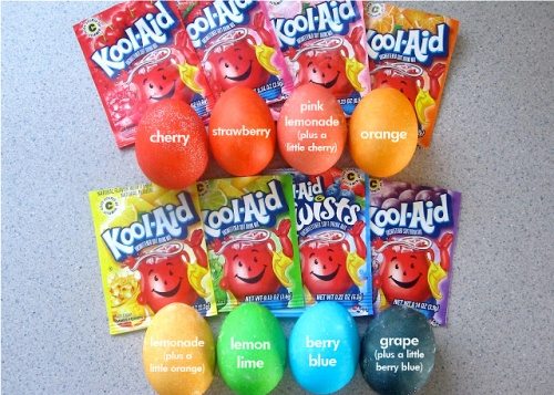 KoolAid Eggs coloring eaaster trick