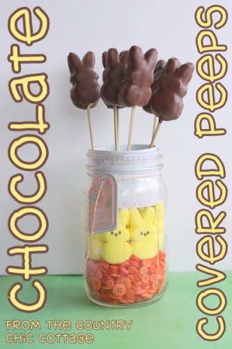 Chocolate Covered Peeps Marshmallow Pops-005