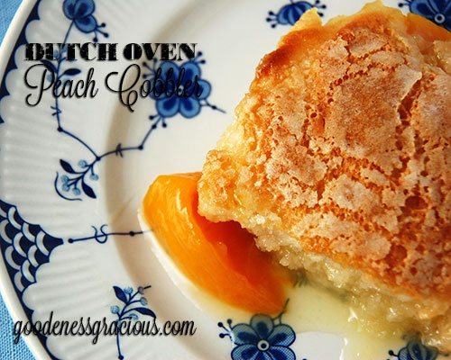 Dutch Oven Peach Cobbler for Camping