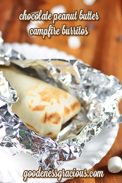 Chocolate Peanut Butter Campfire Burritos