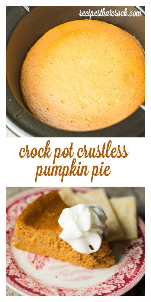 Crock Pot Crustless Pumpkin Pie