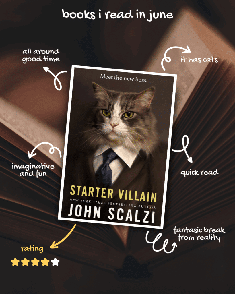 Starter Villain is an imaginative and fun quick read that offers a fantastic break from reality.